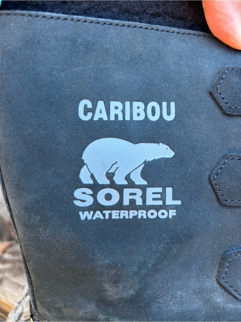 Sorel Black and Cream Caribou Waterproof Winter Boots size: 10